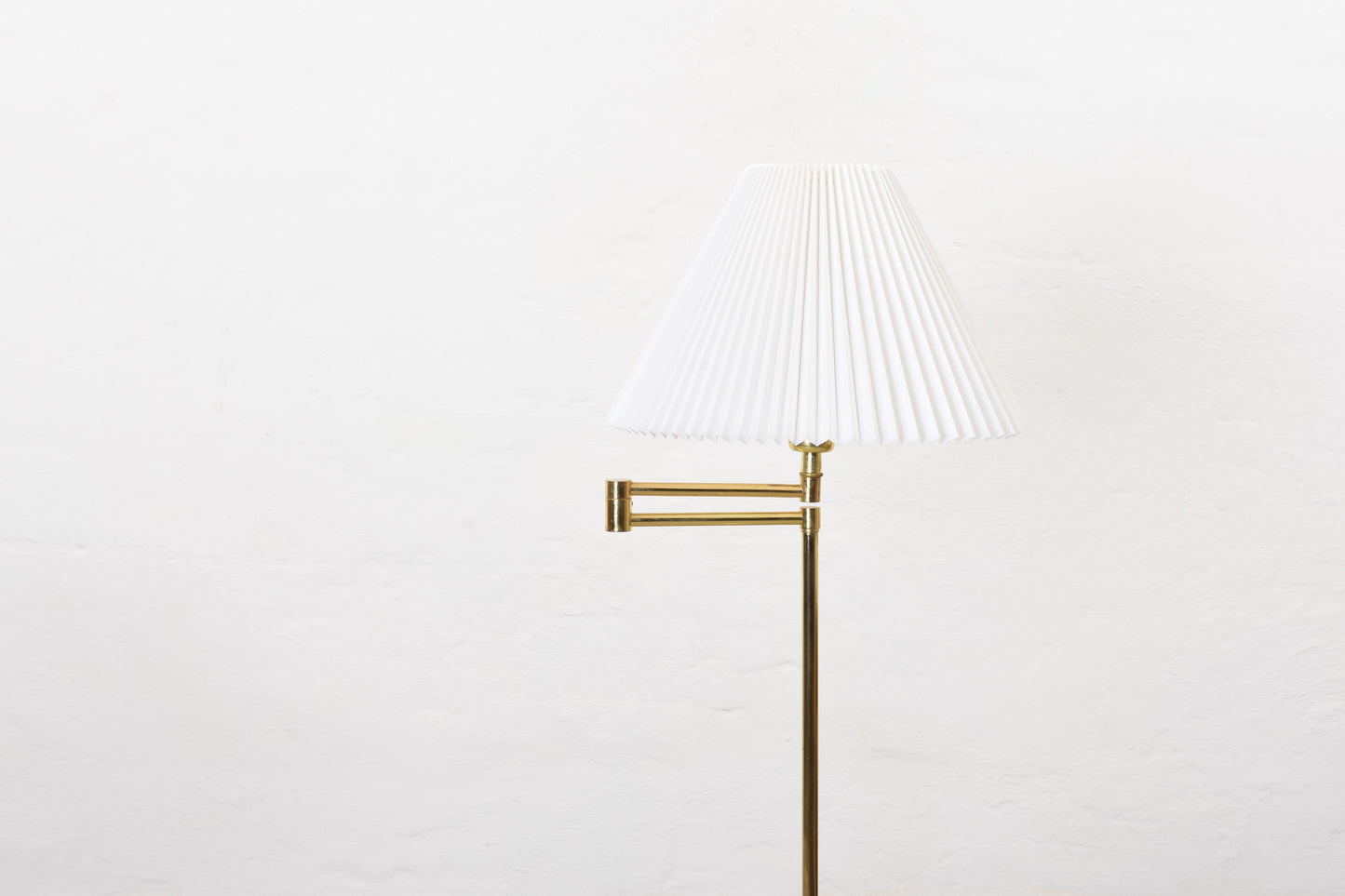 1970s brass floor lamp with concertina shade