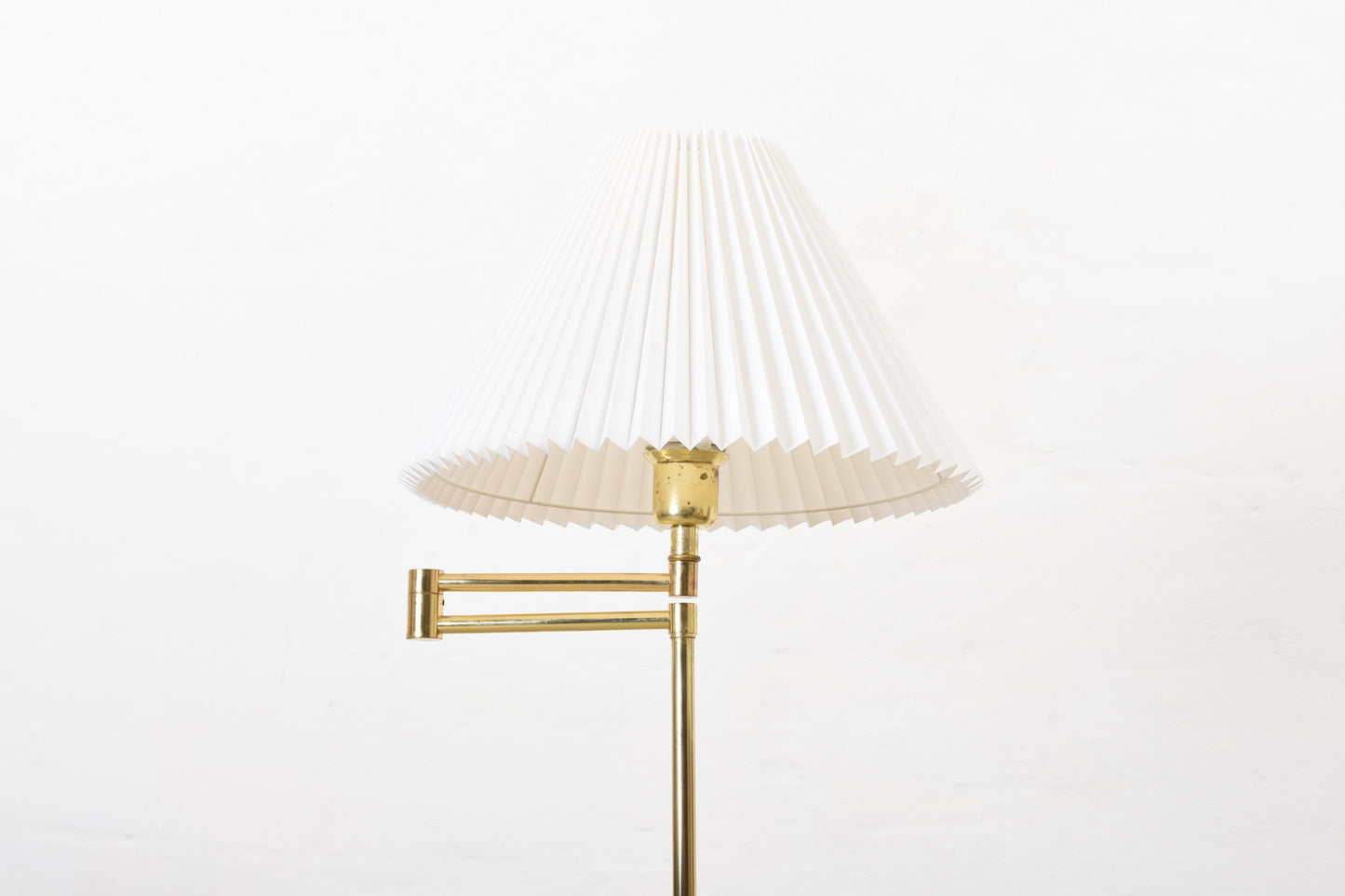 1970s brass floor lamp with concertina shade