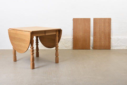 1960s drop leaf dining table in oak by Henning Kjærnulf