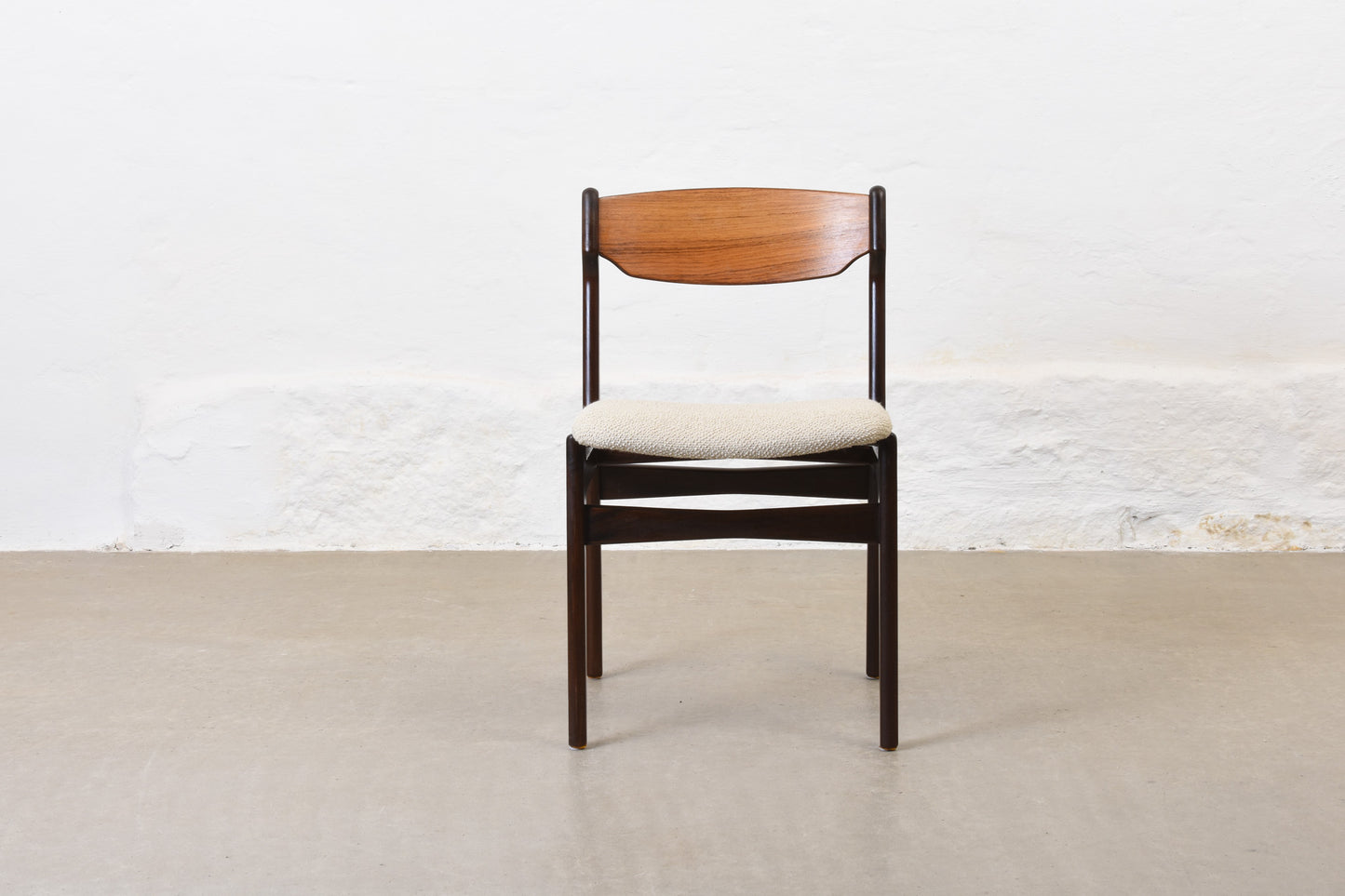 Newly reupholstered: Set of four 1960s rosewood chairs