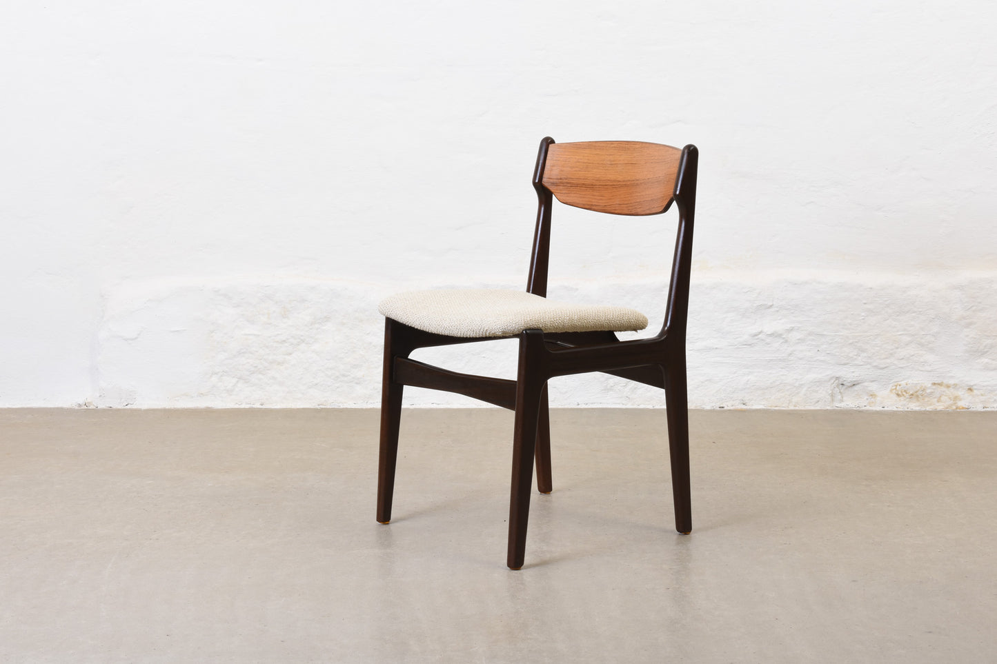 Newly reupholstered: Set of four 1960s rosewood chairs