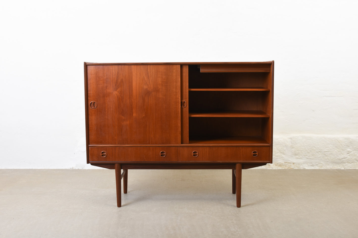 1960s teak highboard by Vodskov Møbelfabrik