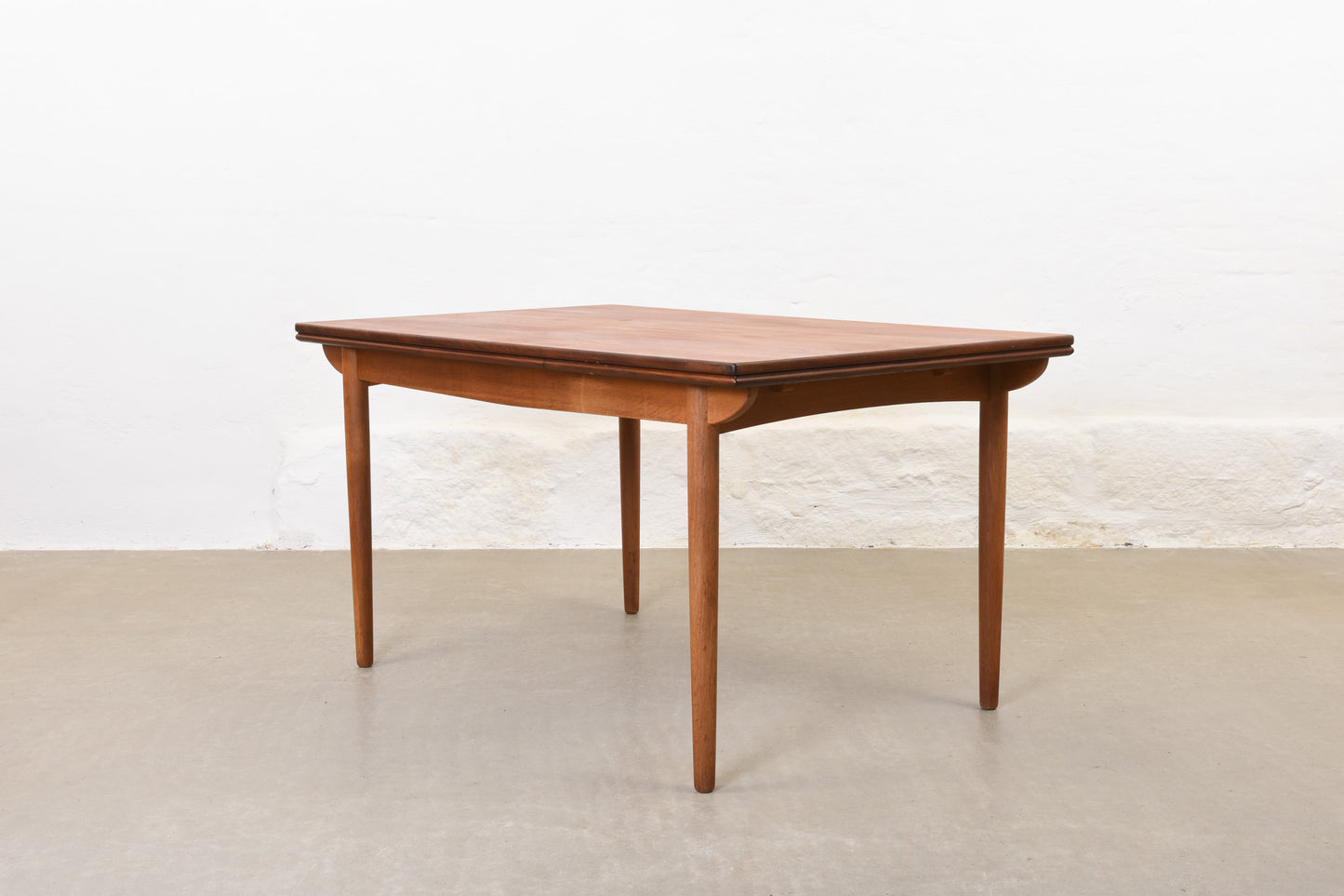 1960s extending dining table in teak + oak