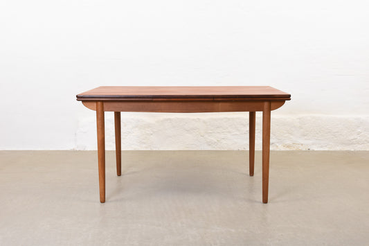 1960s extending dining table in teak + oak