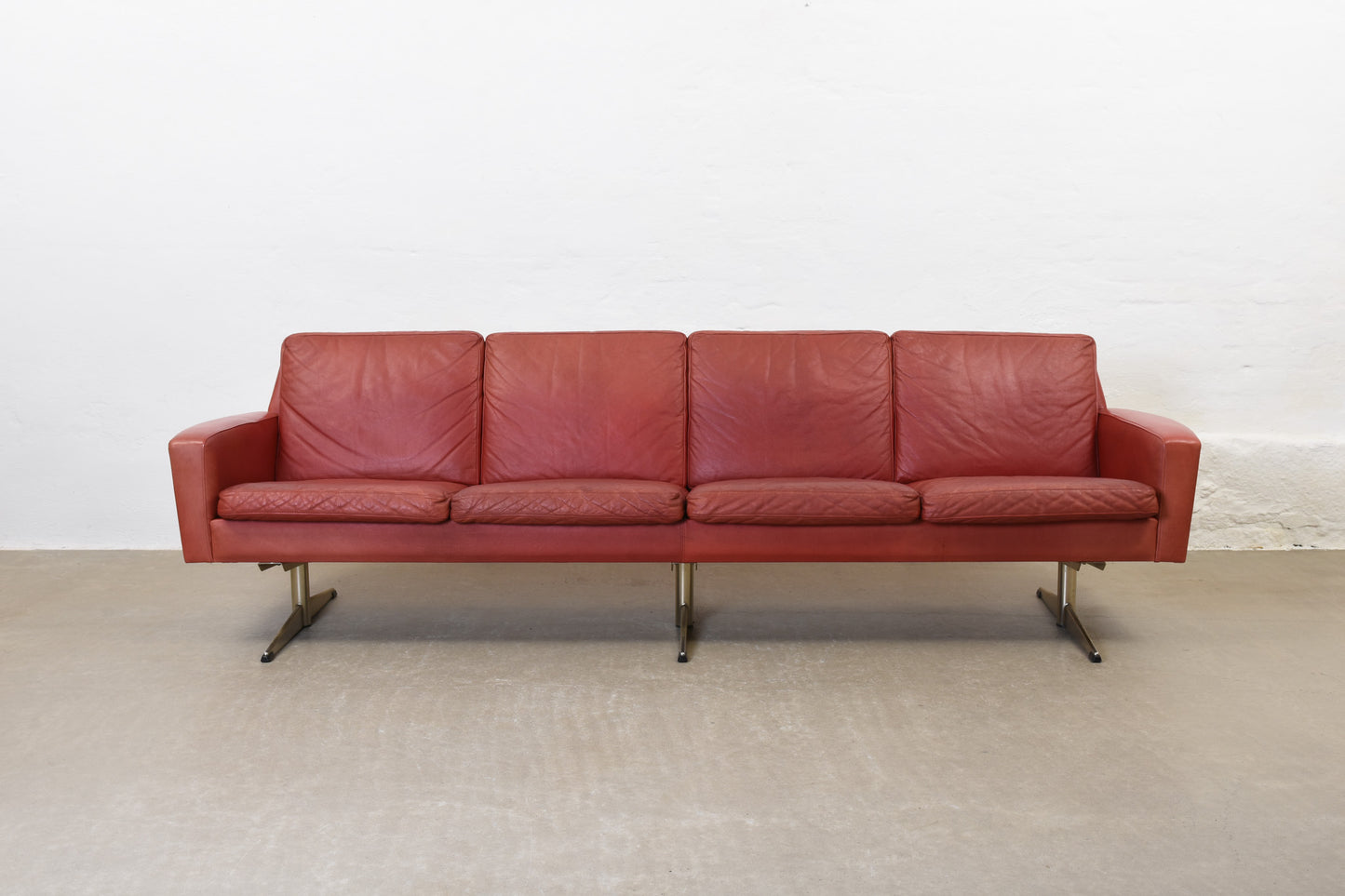 1960s four seat leather sofa by Georg Thams