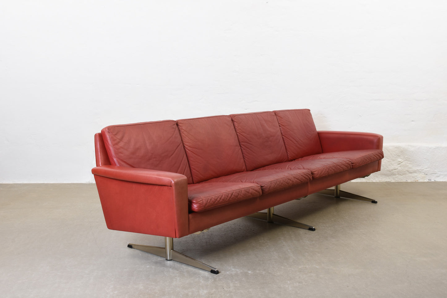 1960s four seat leather sofa by Georg Thams