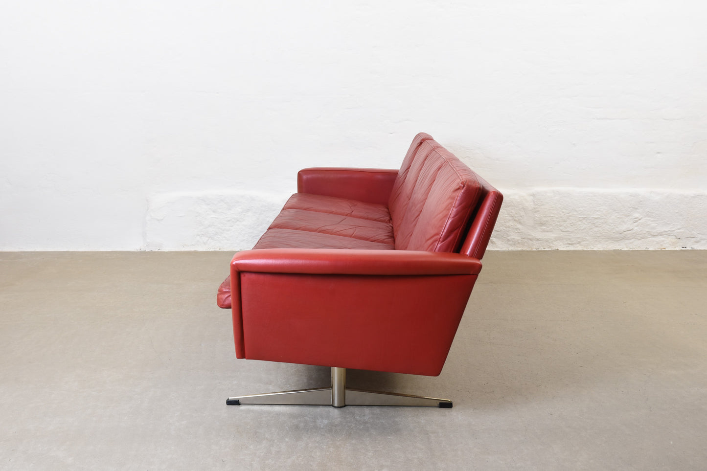 1960s four seat leather sofa by Georg Thams