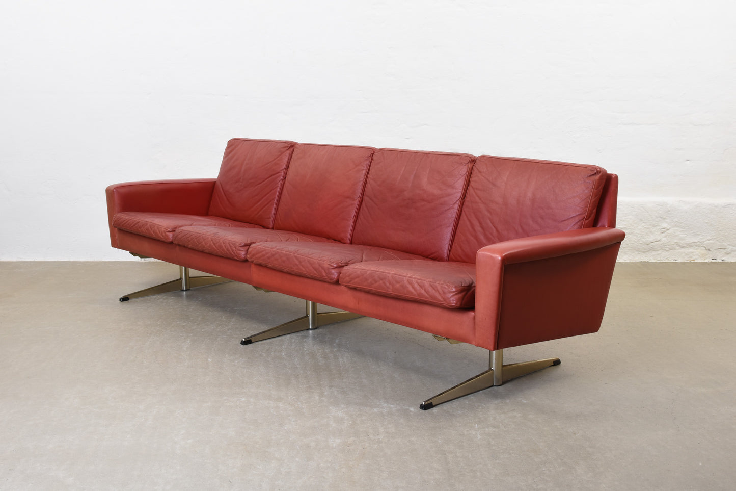 1960s four seat leather sofa by Georg Thams