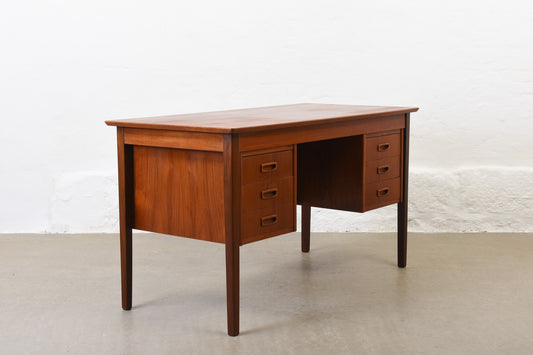 1960s twin pedestal desk in teak