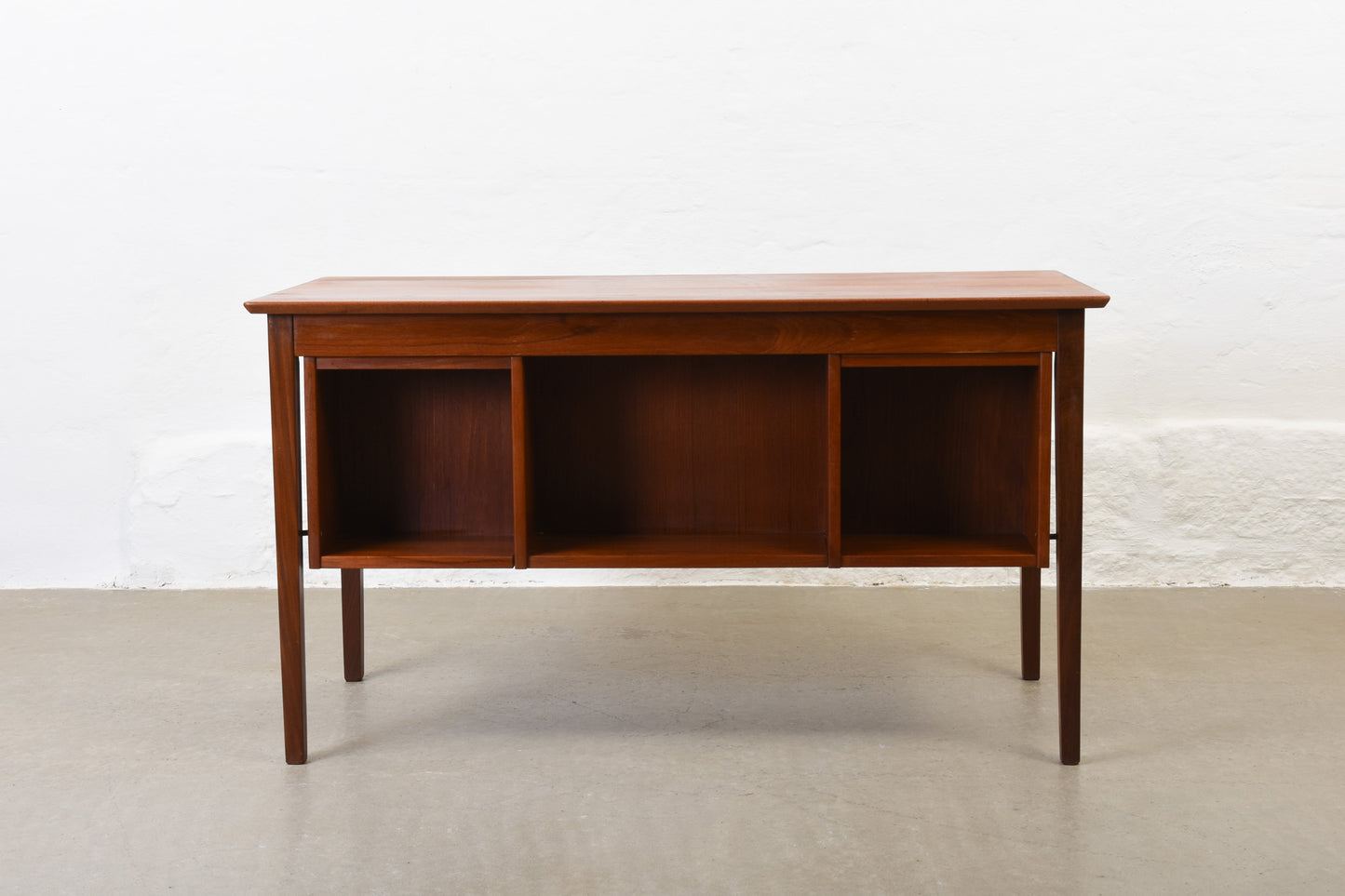 1960s twin pedestal desk in teak