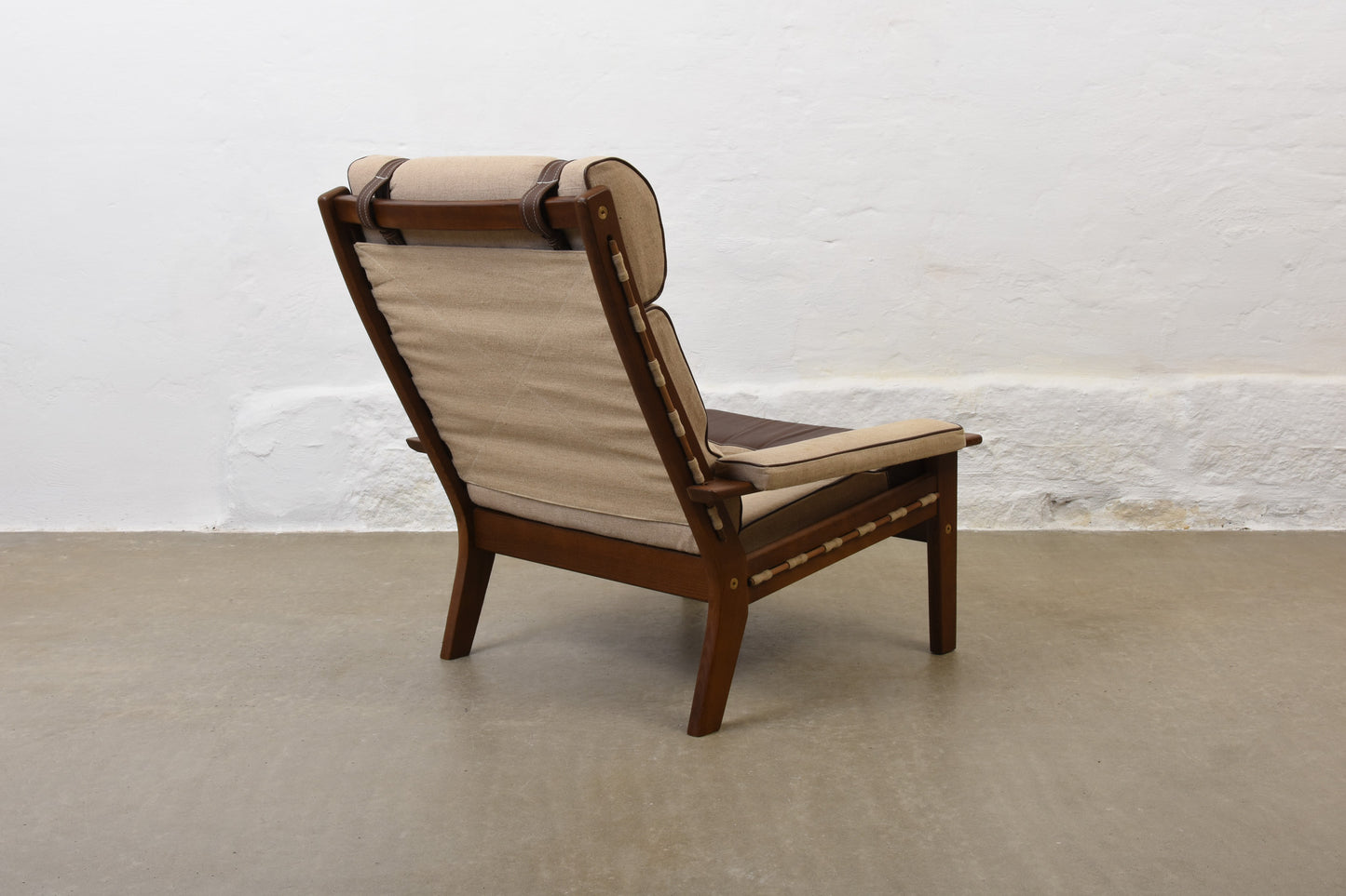 1970s Swedish lounger in canvas + vinyl