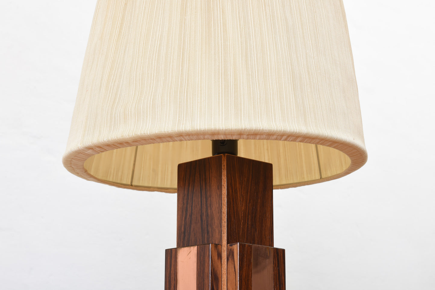 1960s rosewood + copper table lamp