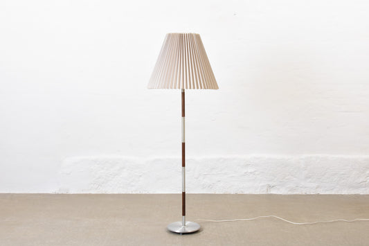 1960s rosewood and metal floor lamp