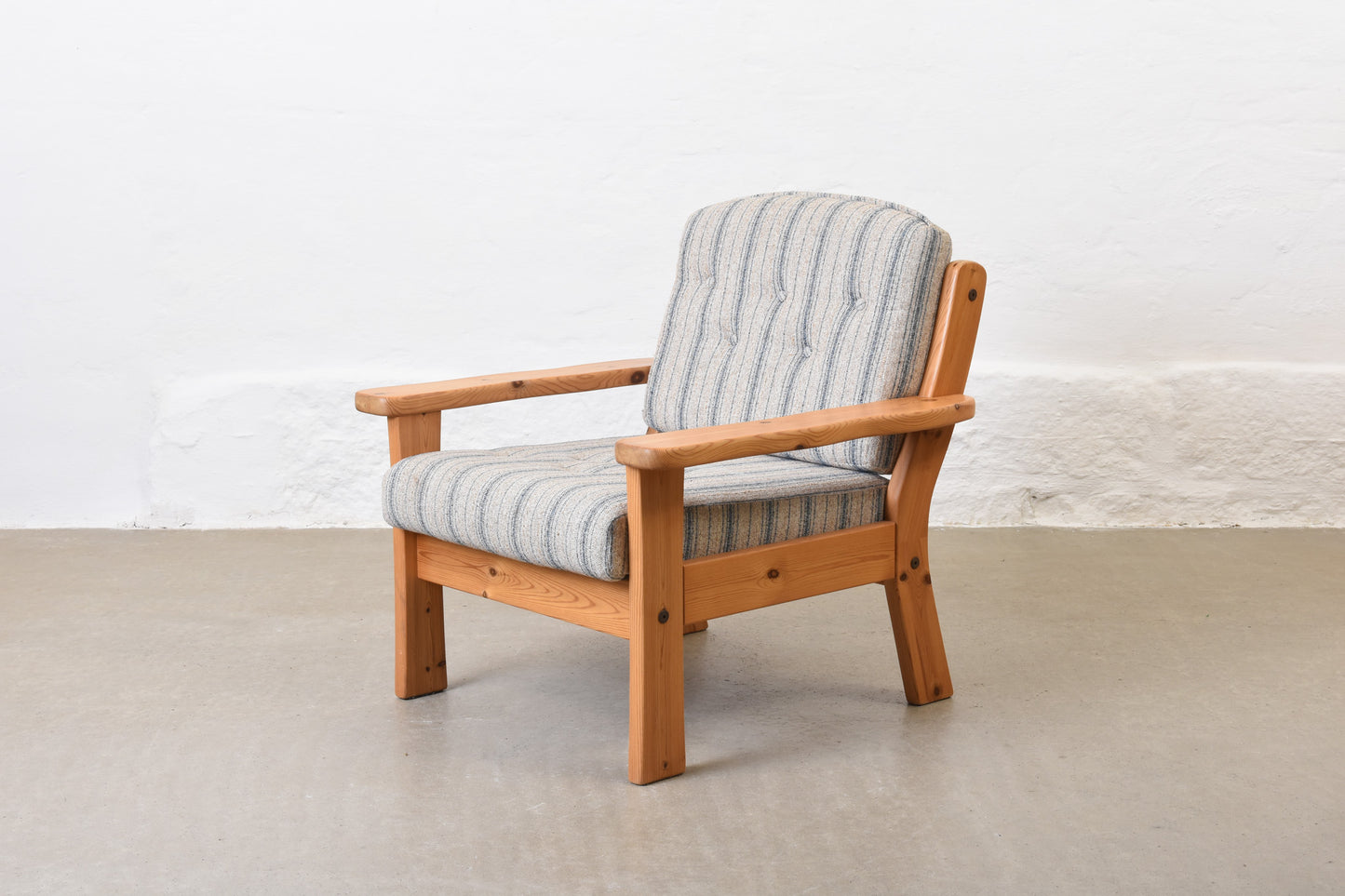 1980s pine + wool lounger by Friis Møbler