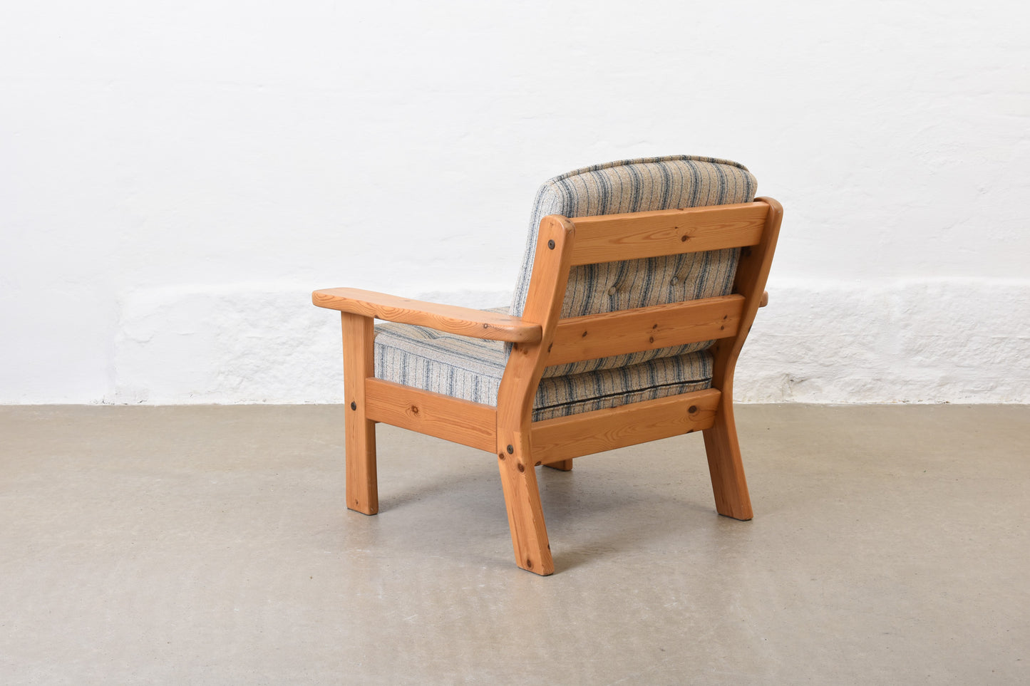 1980s pine + wool lounger by Friis Møbler