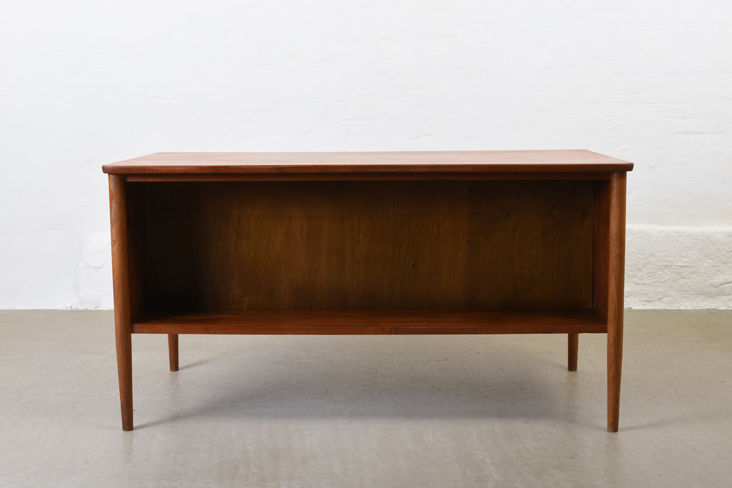 1950s twin pedestal desk in teak