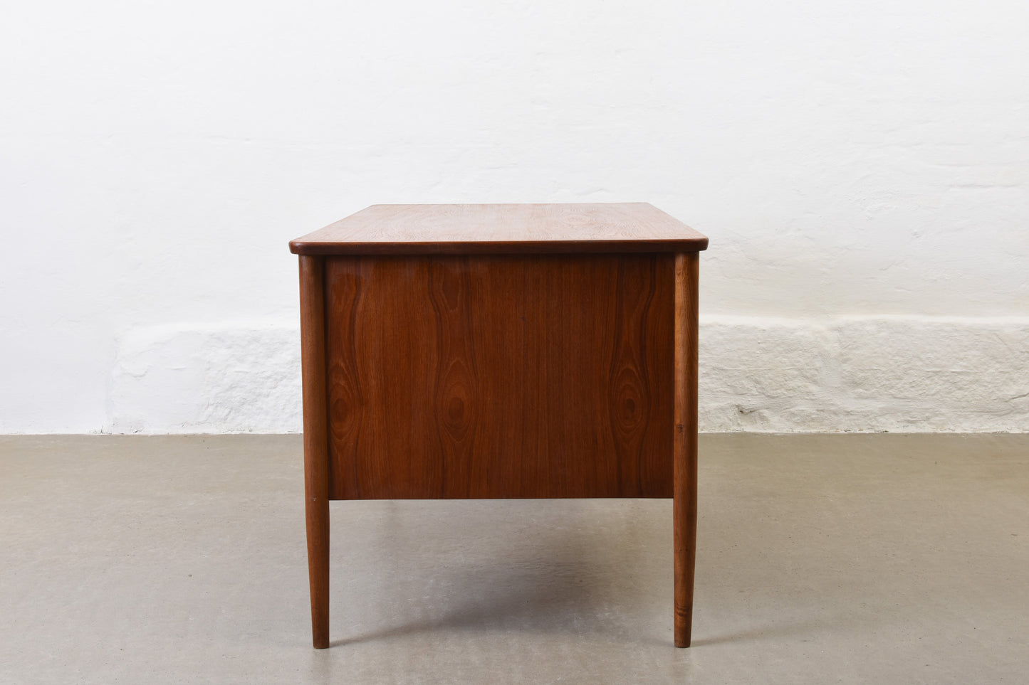 1950s twin pedestal desk in teak