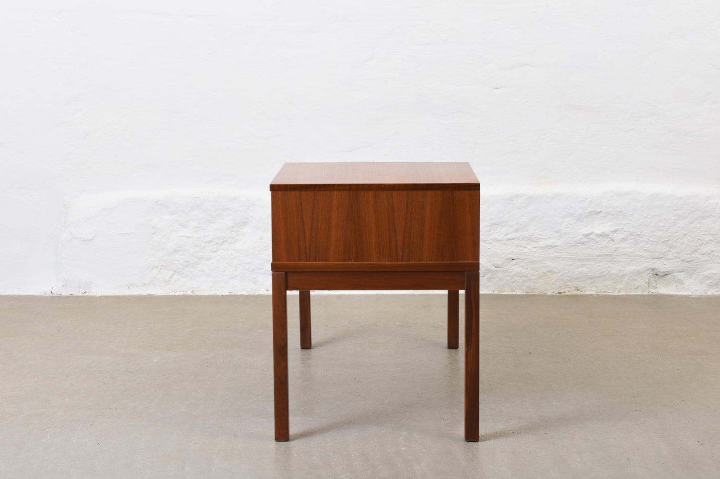 Newly reupholstered: 1960s teak telephone bench