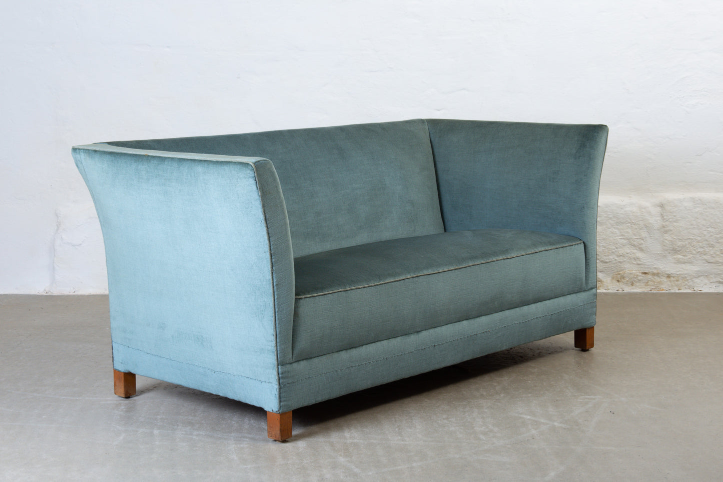 1940s two seater in mohair velvet