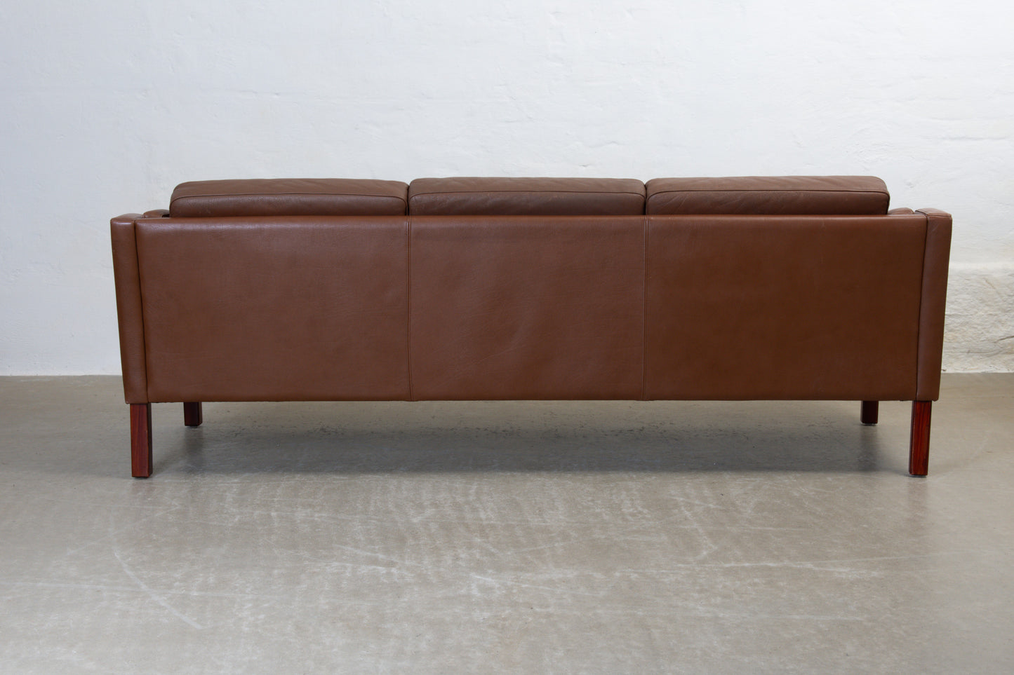 1970s three seater in leather by HJ Møbler