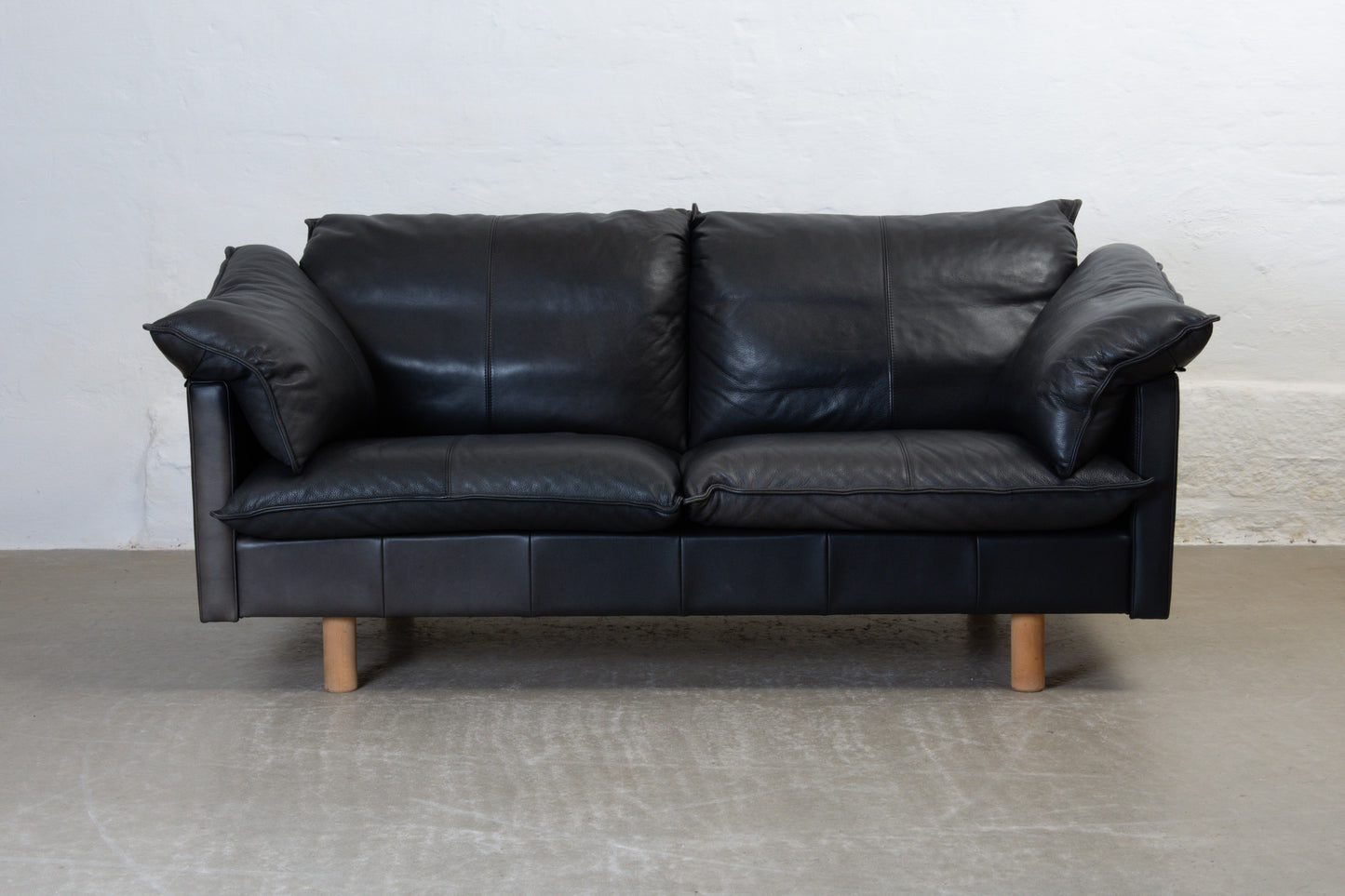 1990s leather two seat sofa by Skalma