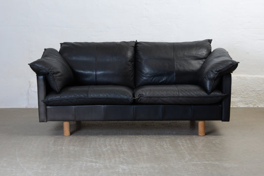 1990s leather two seat sofa by Skalma