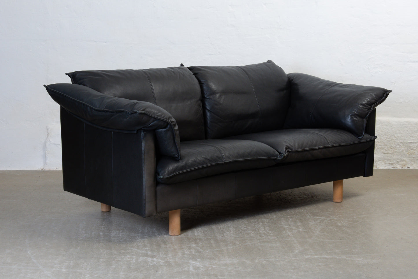 1990s leather two seat sofa by Skalma