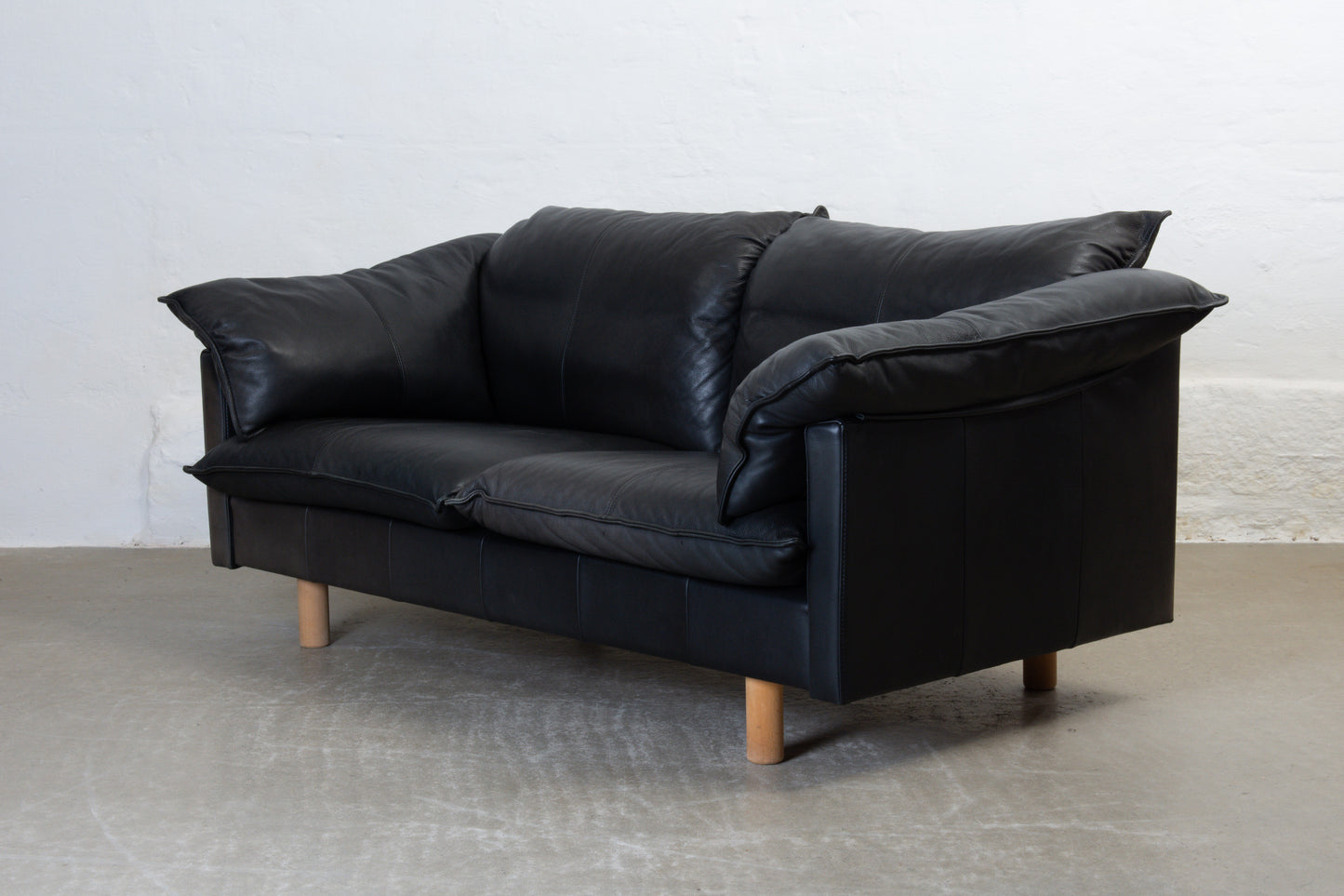 1990s leather two seat sofa by Skalma