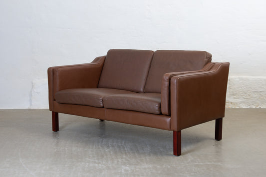 1970s two seater in leather by HJ Møbler