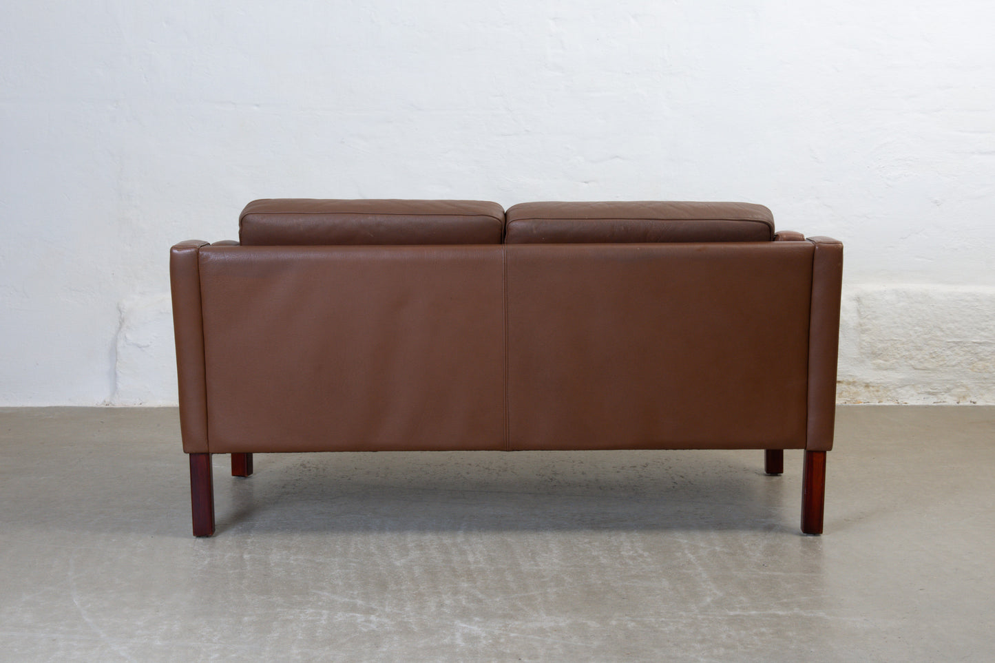 1970s two seater in leather by HJ Møbler