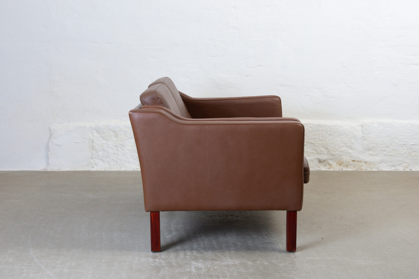 1970s two seater in leather by HJ Møbler