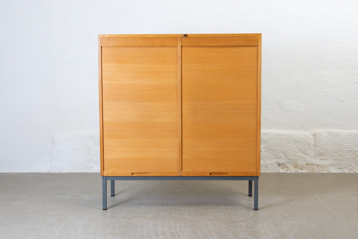 1970s archive cabinet with tambour doors