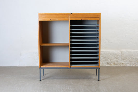 1970s archive cabinet with tambour doors