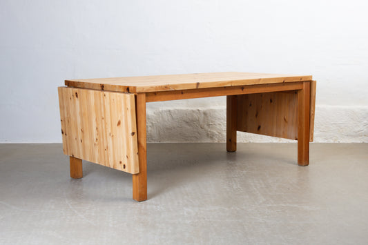 1970s drop-leaf dining table in pine