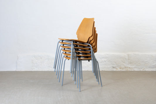 Set of six 1980s stacking chairs by Labofa