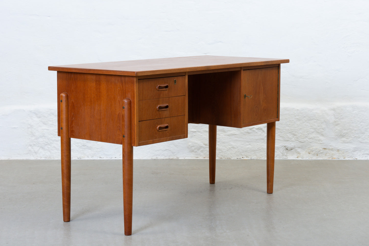 1960s twin pedestal desk in teak
