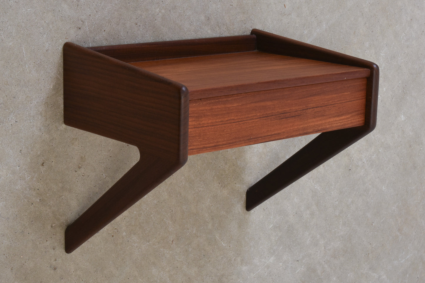 1960s floating shelf in teak by Sigfrid Omann