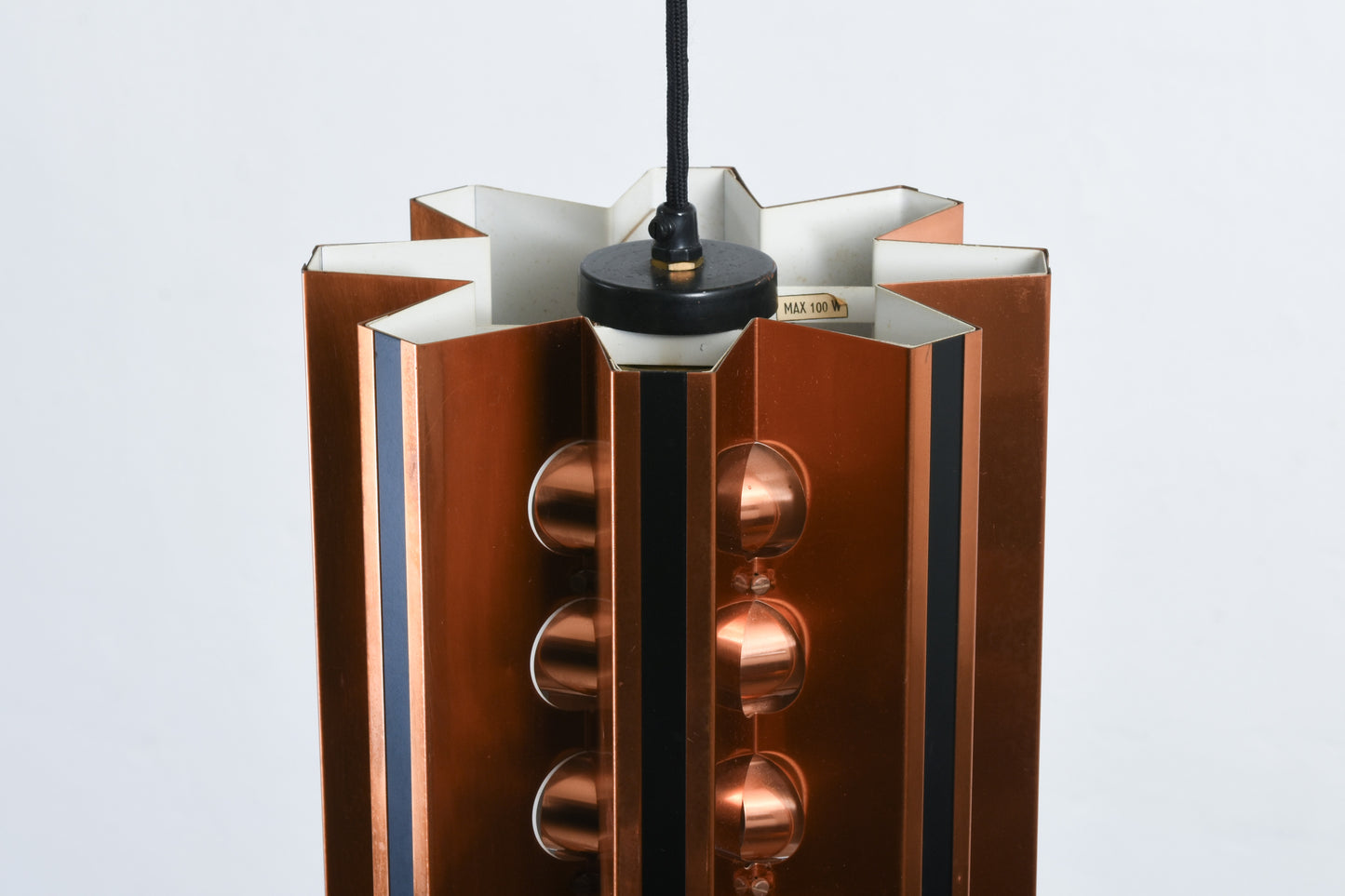 1970s copper ceiling lamp by Werner Schou