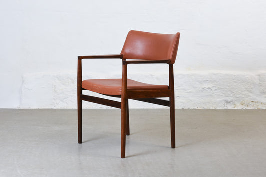 1960s rosewood + leather armchair by Erik Wørtz