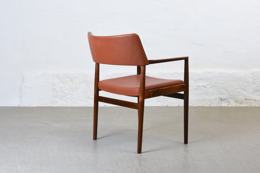 1960s rosewood + leather armchair by Erik Wørtz