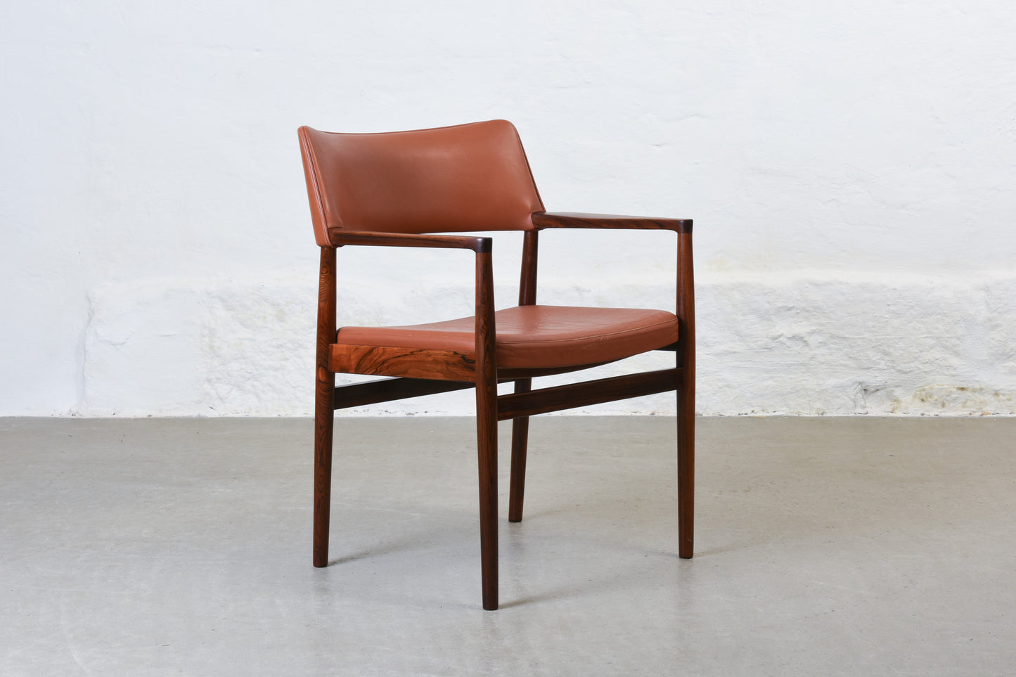 1960s rosewood + leather armchair by Erik Wørtz