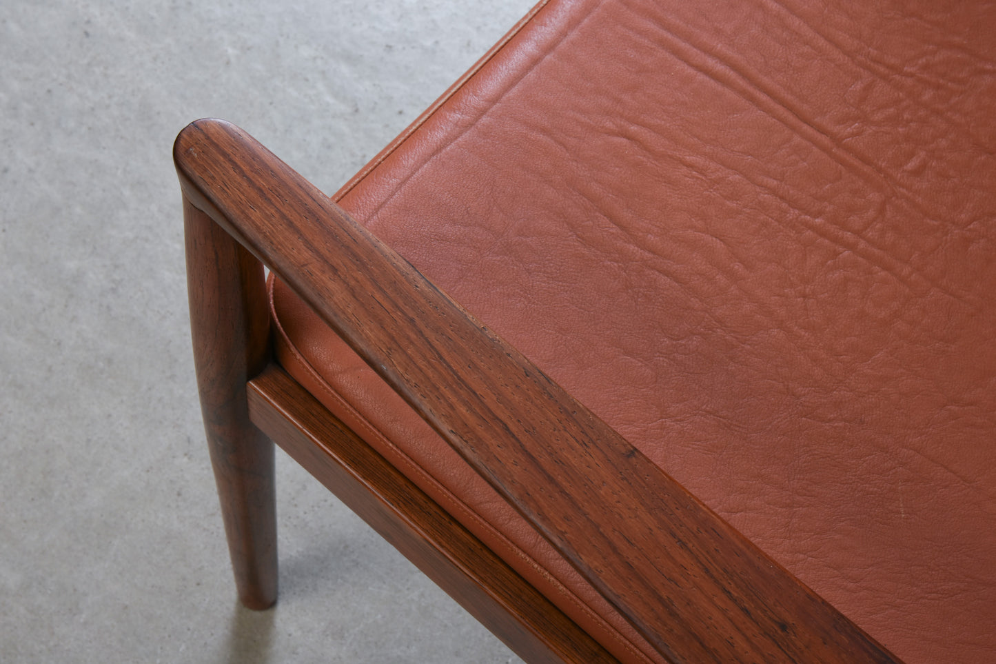 1960s rosewood + leather armchair by Erik Wørtz