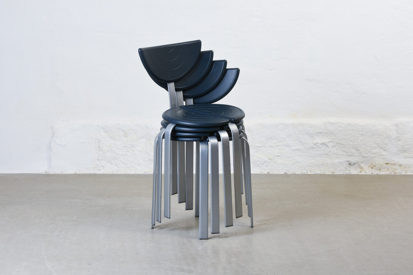 Set of four 1980s 'Luna' stacking chairs by Gammelgaard + Mathiesen