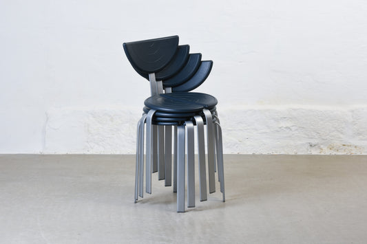 Set of four 1980s 'Luna' stacking chairs by Gammelgaard + Mathiesen