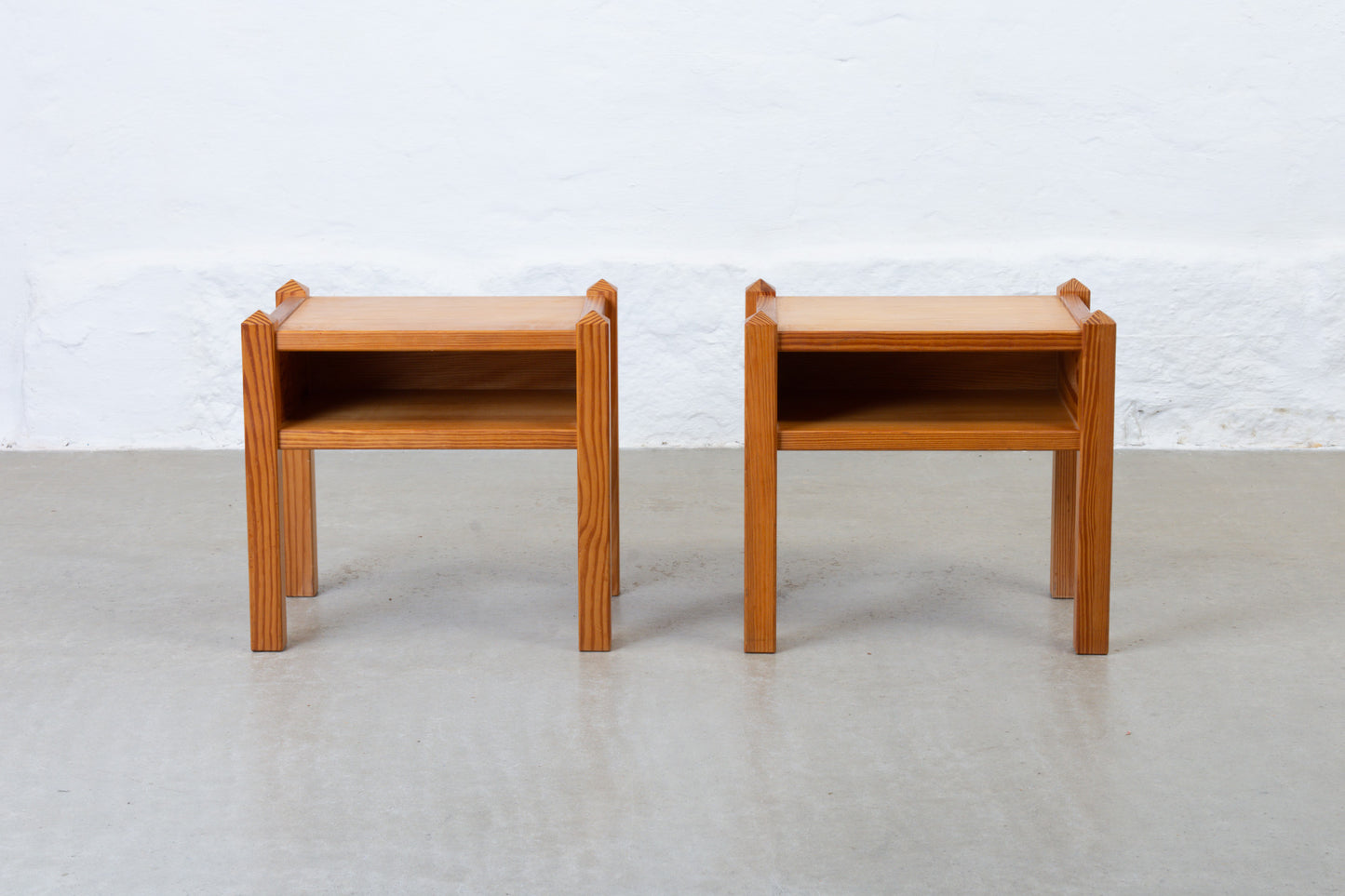 1970s pair of pine bedside tables