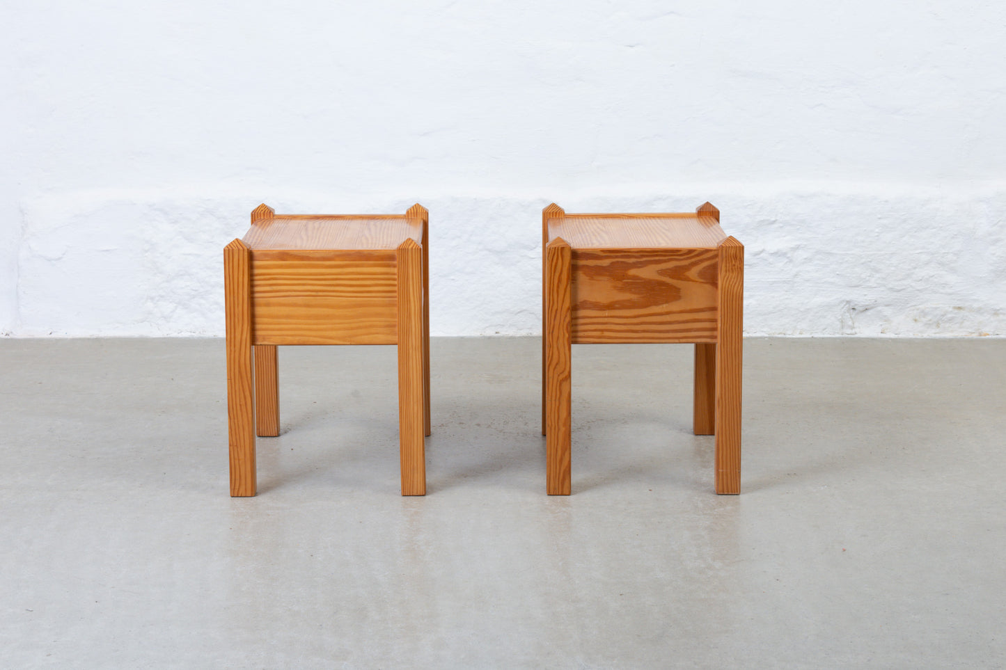 1970s pair of pine bedside tables