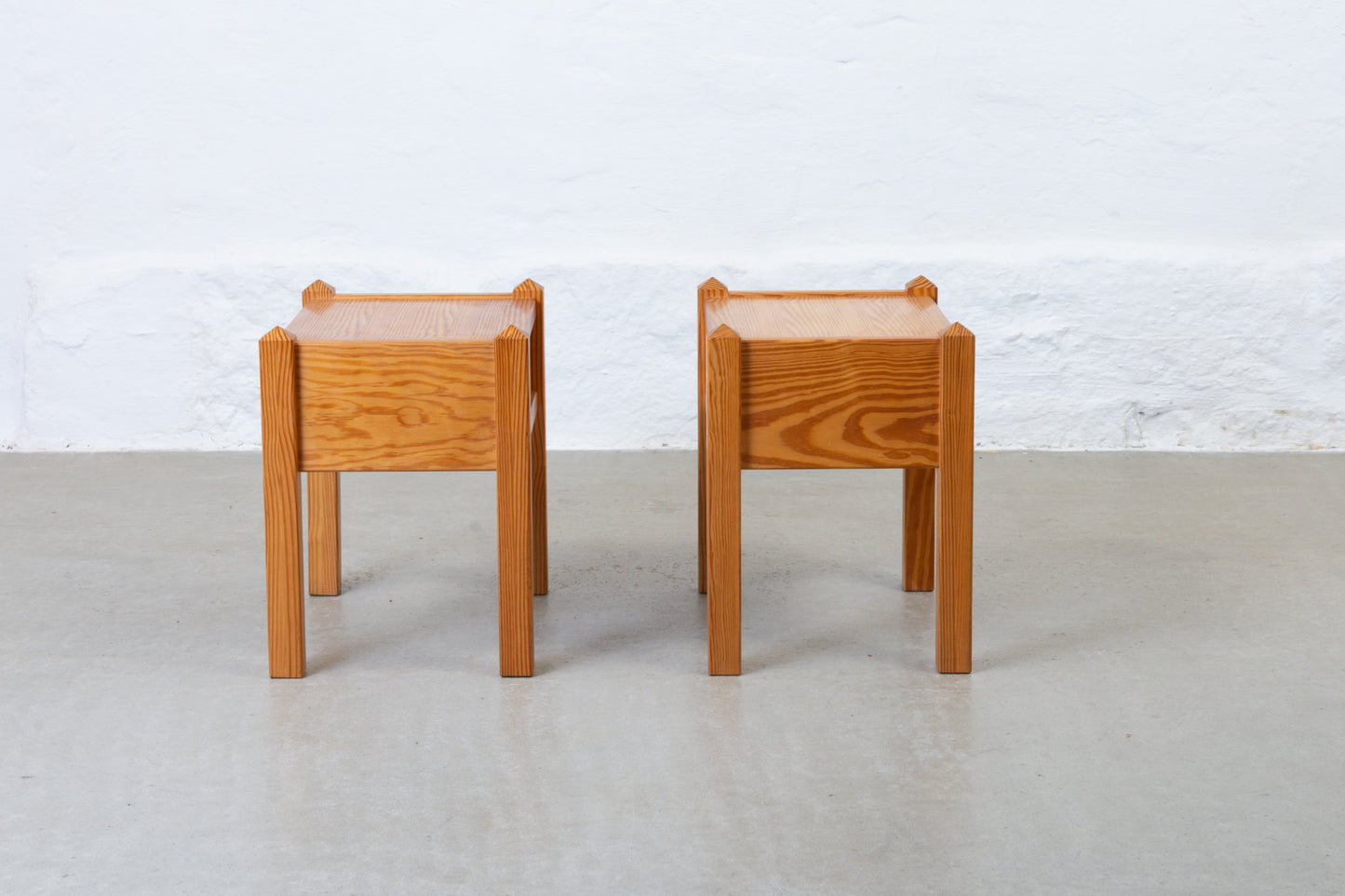 1970s pair of pine bedside tables