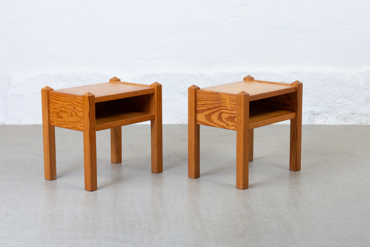 1970s pair of pine bedside tables