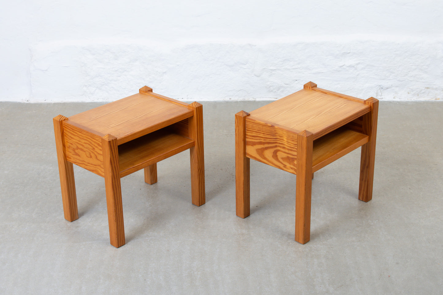 1970s pair of pine bedside tables