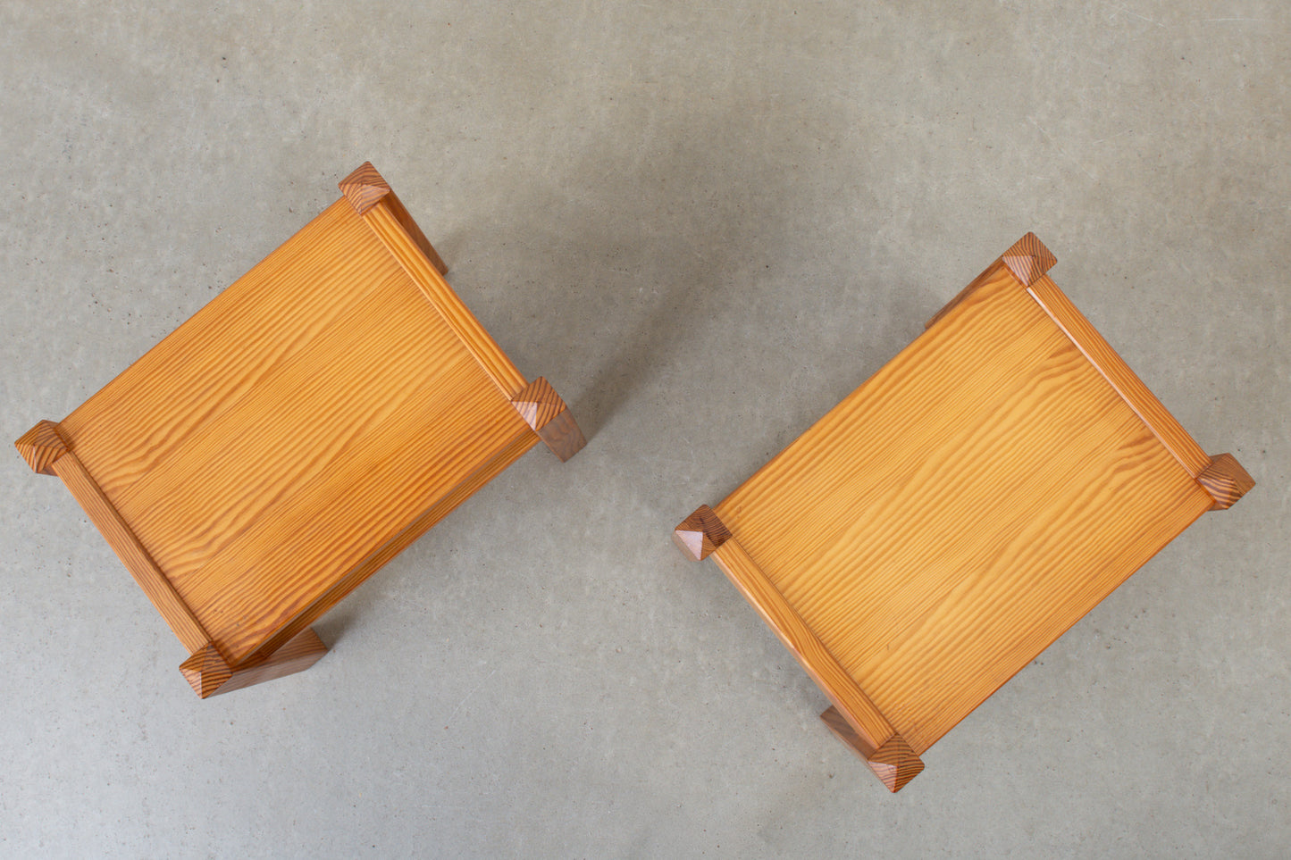 1970s pair of pine bedside tables